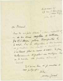 JACOB : Lettre autographe signée inédite adressée à Fernand Pouey : 