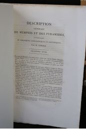 JOLLOIS : Description de l'Egypte. Antiquités. Description générale de Memphis et des pyramides par M. Jomard. Description de la Babylone d'Egypte par M. Du Bois-Aymé. Description d'Héliopolis par MM. Lancret et Du Bois-Aymé. Description des ruines de Sân (Tanis des Anciens) par M. Louis Cordier. Description des principales ruines situées dans la portion de l'ancien delta par MM. Jollois et Du Bois-Aymé - Erste Ausgabe - Edition-Originale.com