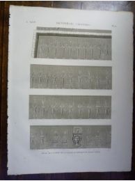 DESCRIPTION DE L'EGYPTE.  Denderah (Tentyris). Détail de la frise de la façade du portique du grand temple. (ANTIQUITES, volume IV, planche 15) - Edition Originale - Edition-Originale.com
