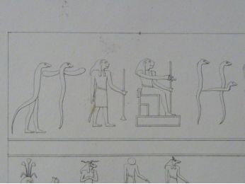 DESCRIPTION DE L'EGYPTE.  Environs d'Esné (Latopolis). Zodiaque sculpté au plafond du temple au nord d'Esné. (ANTIQUITES, volume I, planche 87) - Edition Originale - Edition-Originale.com