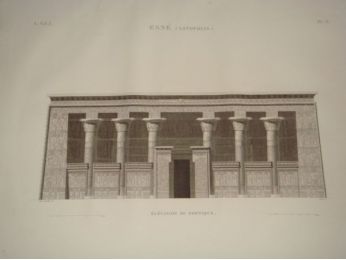 DESCRIPTION DE L'EGYPTE.  Esné (Latopolis). Élévation du portique. (ANTIQUITES, volume I, planche 73) - Prima edizione - Edition-Originale.com