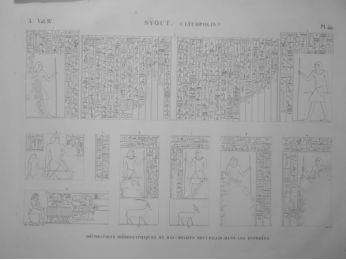 DESCRIPTION DE L'EGYPTE.  Syout (Lycopolis). Décorations hiéroglyphiques et bas-reliefs recueillis dans les hypogées. (ANTIQUITES, volume IV, planche 49) - Edition Originale - Edition-Originale.com