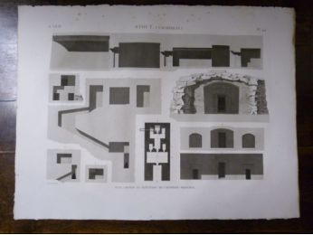 DESCRIPTION DE L'EGYPTE.  Syout (Lycopolis). Plan, coupes et élévation de l'hypogée principal. (ANTIQUITES, volume IV, planche 44) - First edition - Edition-Originale.com