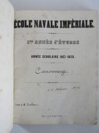 JOUBERT : Ecole navale impériale. 1re. année d'étude. Année scholaire 1857-1858. Cannonage. Cours de Mr. Joubert - Autographe - Edition-Originale.com