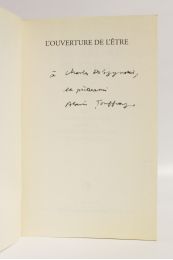 JOUFFROY : L'ouverture de l'être 1947-1962. Poèmes suivis de Cerner l'incernable et précédés de La poétique de l'ouverture par Sarane Alexandrian - Signed book, First edition - Edition-Originale.com