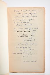 JOUHANDEAU : Annotations en marge de la Genèse - Signiert, Erste Ausgabe - Edition-Originale.com