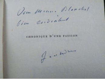JOUHANDEAU : Chronique d'une passion - Autographe, Edition Originale - Edition-Originale.com