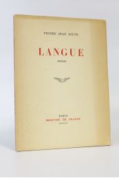 JOUVE : Langue - Signed book, First edition - Edition-Originale.com