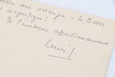 JOUVET : Bristol autographe signé adressé à sa grande amie Alice Rim - Signiert, Erste Ausgabe - Edition-Originale.com
