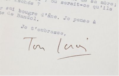 JOUVET : Lettre dactylographiée signée adressée à son grand ami Carlo Rim à en-tête de son théâtre de l'Athénée - Signiert, Erste Ausgabe - Edition-Originale.com