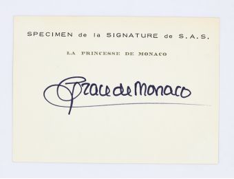 KELLY : Bristol de S.A.S. la Princesse de Monaco signé de Grace Kelly - Autographe, Edition Originale - Edition-Originale.com