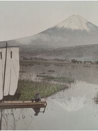 KUSAKABE : [PHOTOGRAPHIE] Le mont Fuji sous la neige ; vue de Numagawa, Tokaido - Erste Ausgabe - Edition-Originale.com