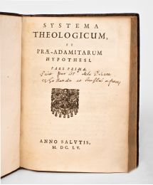 LA PEYRERE : Systema theologogicum ex praeadamitarum hypothesis. Pars prima [Ensemble] Sunagogis Iudaeorum universis - Prima edizione - Edition-Originale.com
