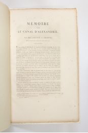 LANCRET : Description de l'Egypte. Mémoire sur le canal d'Alexandrie - Prima edizione - Edition-Originale.com