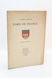 LARBAUD : Paris de France - First edition - Edition-Originale.com