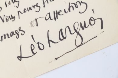 LARGUIER : Laudative lettre autographe signée adressée à Carlo Rim à propos de ce qu'il a écrit sur l'affaire Stavisky - Signed book, First edition - Edition-Originale.com