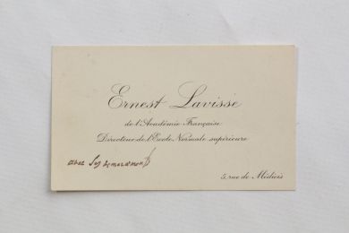 LAVISSE : Carte de visite autographe d'Ernest Lavisse - Signiert, Erste Ausgabe - Edition-Originale.com