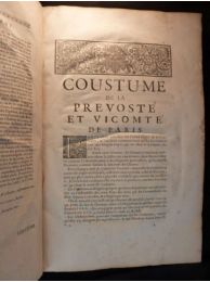 LE MAISTRE : La coûtume de la prevosté et vicomté de Paris - Edition Originale - Edition-Originale.com
