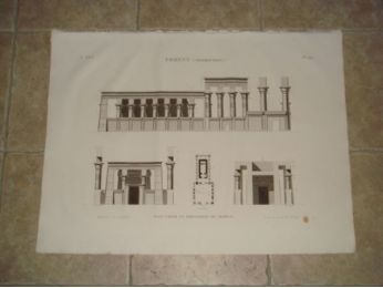 DESCRIPTION DE L'EGYPTE.  Erment (Hermonthis). Plan, coupe et élévations du temple. (ANTIQUITES, volume I, planche 94) - Prima edizione - Edition-Originale.com
