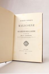 LEGEAY : Recherches historiques sur Malicorne. - Les artistes peintres de la Sarthe au salon de 1885 - Erste Ausgabe - Edition-Originale.com