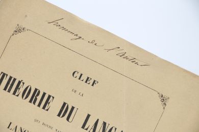 LETELLIER : Clef de la théorie du langage qui donne naissance à la langue universelle - Libro autografato, Prima edizione - Edition-Originale.com