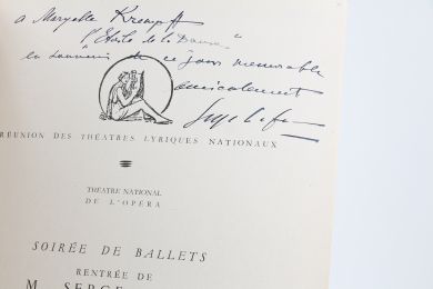 LIFAR : Programme du Théâtre National de l'Opéra du Mercredi 2 Février 1949 dédicacé par Serge Lifar - Autographe, Edition Originale - Edition-Originale.com