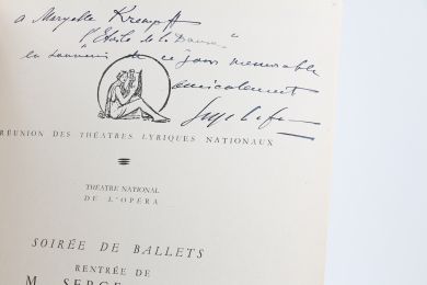 LIFAR : Programme du Théâtre National de l'Opéra du Mercredi 2 Février 1949 dédicacé par Serge Lifar - Signiert, Erste Ausgabe - Edition-Originale.com