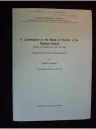 LINDBERG : A contribution to the study of beetles in the Madeira islands, results of expeditions in 1957 and 1959 - Libro autografato, Prima edizione - Edition-Originale.com