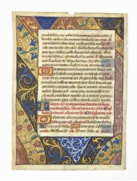 [LIVRE D'HEURES - ENLUMINURES] Fragments recto verso des heures de la Vierge à l'usage de Rome/Dié(?) - Signiert, Erste Ausgabe - Edition-Originale.com