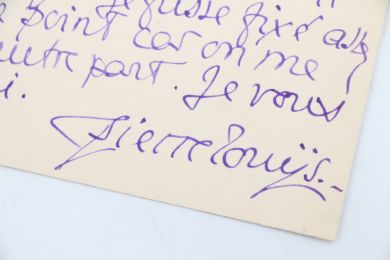 LOUYS : Bristol autographe signé adressé à Henri Davray à propos de frais inhérents à une traduction  - Signiert, Erste Ausgabe - Edition-Originale.com