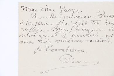 LOUYS : Carte lettre autographe signée adressée à Georges Louis  - Autographe, Edition Originale - Edition-Originale.com