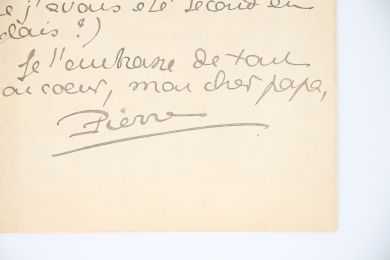 LOUYS : Lettre autographe de jeunesse signée, l'une des dernières adressées à son père Pierre-Philippe Louis : 