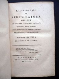 LUCRECE : DE RERUM NATURA LIBRI SEX. Ad optimas editiones collati. Studiis Societatis Bipontinae - Edition-Originale.com