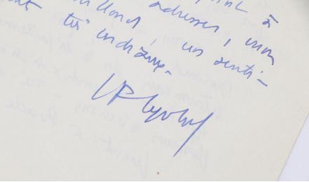 LYOTARD : Amusante lettre manuscrite signée adressée à Georges Raillard : 