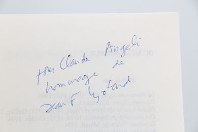LYOTARD : Signé Malraux - Signiert, Erste Ausgabe - Edition-Originale.com