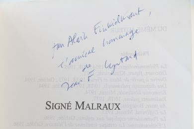 LYOTARD : Signé Malraux - Signiert, Erste Ausgabe - Edition-Originale.com