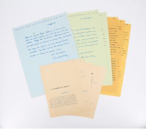 MAC ORLAN : Ensemble de trois lettres manuscrites signées, d'un jeu d'épreuves corrigées et d'un tapuscrit corrigé de Pierre Mac Orlan pour sa préface à Embruns de son ami le poète artésien Roger Valuet - Signiert, Erste Ausgabe - Edition-Originale.com