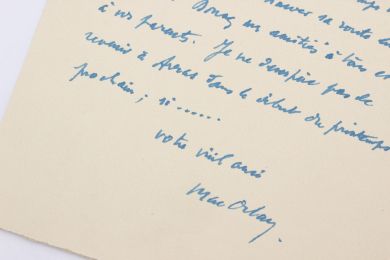 MAC ORLAN : Lettre autographe datée et signée au jeune poète artésien Roger Valuet l'encourageant à lui adresser ses poèmes - Libro autografato, Prima edizione - Edition-Originale.com
