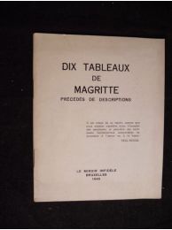 MAGRITTE : Dix tableaux de Magritte, précédés de descriptions - Edition Originale - Edition-Originale.com