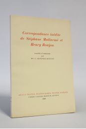 MALLARME : Correspondance inédite de Stéphane Mallarmé et Henry Roujon - Prima edizione - Edition-Originale.com