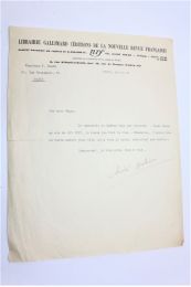 MALRAUX : Lettre dactylographiée et signée d'André Malraux à Pierre Béarn - Signiert, Erste Ausgabe - Edition-Originale.com
