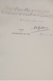 MALRAUX : Psychologie de l'art : Le musée imaginaire - Autographe, Edition Originale - Edition-Originale.com