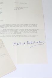 MARCEAU : Lettre tapuscrite signée adressée à Charles Dobzynski - Signiert, Erste Ausgabe - Edition-Originale.com