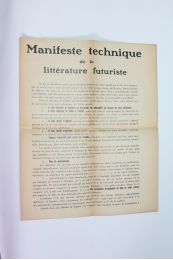 MARINETTI : Manifeste technique de la littérature futuriste - Erste Ausgabe - Edition-Originale.com