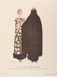 MARTIAL & ARMAND : La cape admirable. Robe et manteau, pour l'après-midi, de Martial et Armand.  (pl.64, La Gazette du Bon ton, 1922 n°9) - Edition Originale - Edition-Originale.com
