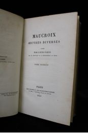 MAUCROIX : Oeuvres diverses - Edition-Originale.com