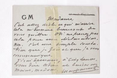 MAUPASSANT : Carte-lettre autographe signée à la Comtesse Potocka : «Oh ! ne prenez pas cela pour une déclaration. » - Autographe - Edition-Originale.com