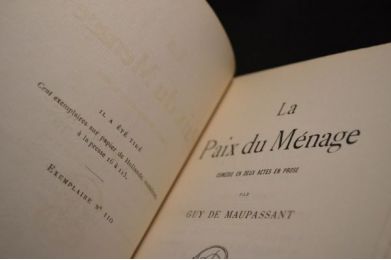 MAUPASSANT : La paix du ménage - Prima edizione - Edition-Originale.com