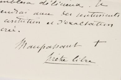 MAUPASSANT : Lettre autographe signée à la Comtesse Potocka : « Maupassant prêtre libre » - Signiert, Erste Ausgabe - Edition-Originale.com