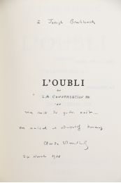 MAURIAC : L'oubli - Autographe, Edition Originale - Edition-Originale.com